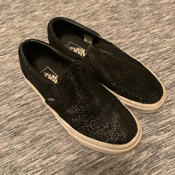 sequin slip on vans